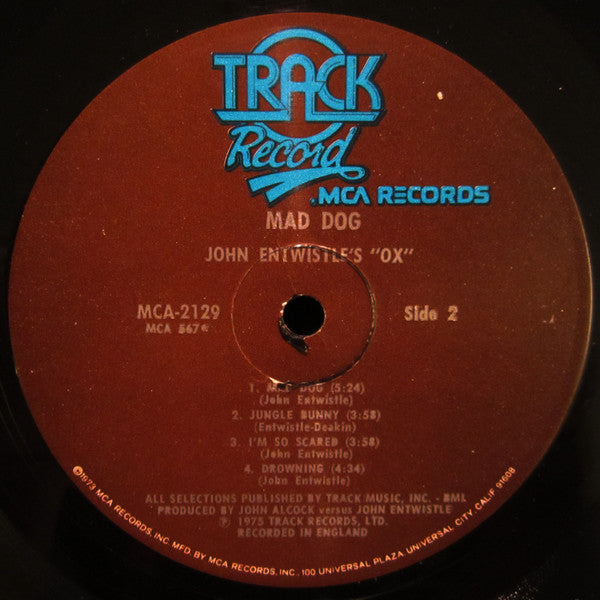 John Entwistle's Ox : Mad Dog (LP, Album, Glo)