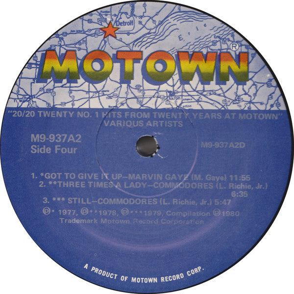 Various : 20/20 Twenty No.1 Hits From Twenty Years At Motown (2xLP, Comp)