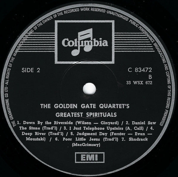 The Golden Gate Quartet : The Golden Gate Quartet´s Greatest Spirituals  (LP, Comp, RE)