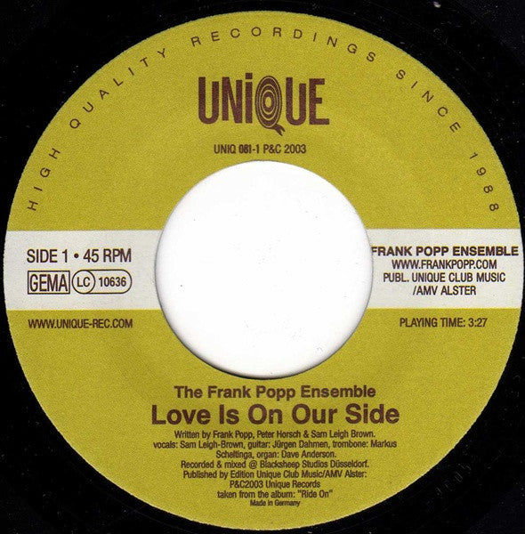 The Frank Popp Ensemble : Love Is On Our Side / Mullet King (7", Single)