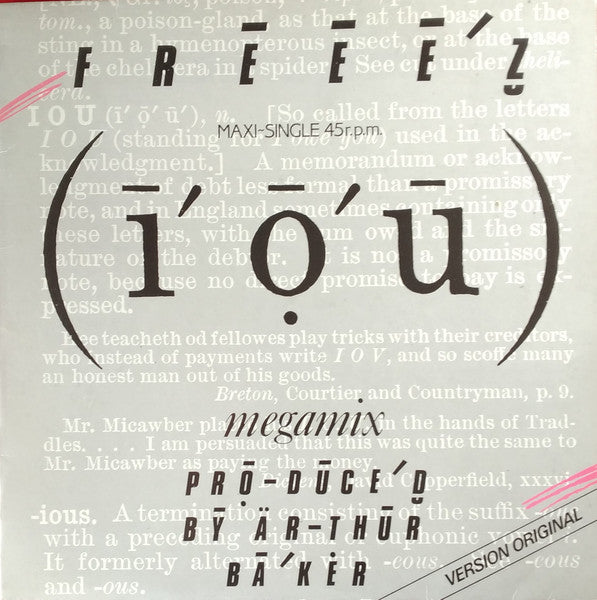 Freeez : I.O.U. (Megamix) (12", Maxi)