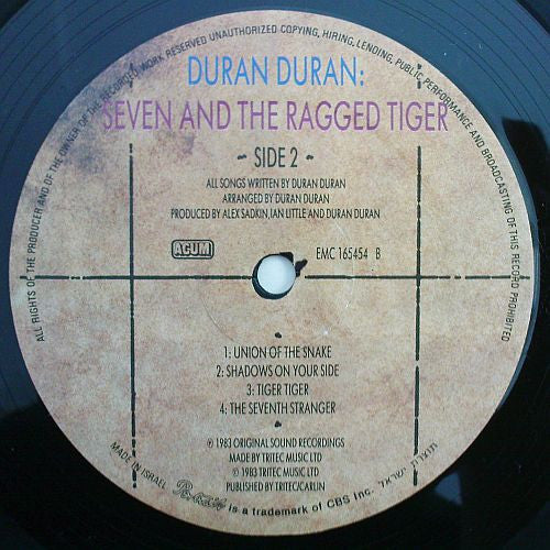 Duran Duran : Seven And The Ragged Tiger (LP, Album)