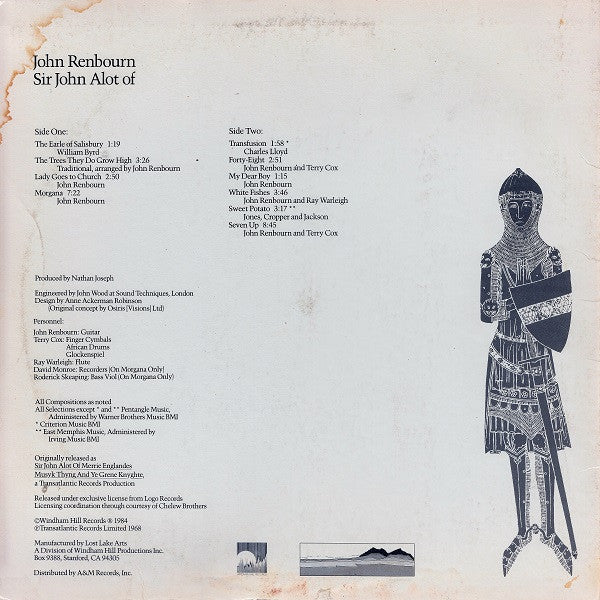 John Renbourn : Sir John Alot Of Merrie Englandes Musyk Thyng & Ye Grene Knyghte (LP, Album, RE, RTI)