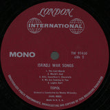 Topol : War Songs By: Topol / Israeli War Songs (LP, Album, Mono)