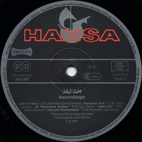 Japan : Assemblage (LP, Comp, RE)