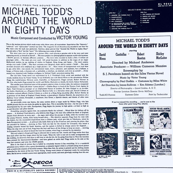 Victor Young : Michael Todd's Around The World In 80 Days - Music From The Sound Track (LP, Album, Mono, Glo)