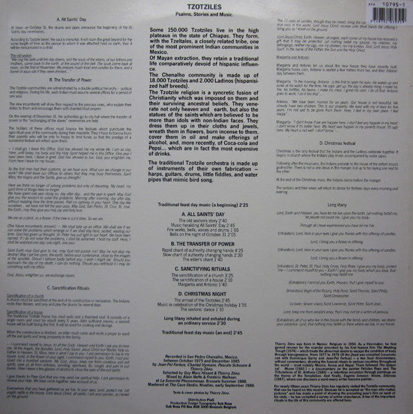 Tzotziles* : Psalms, Stories And Music (LP, Album)