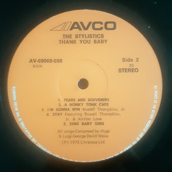 The Stylistics : Thank You Baby (LP, Album, Mon)