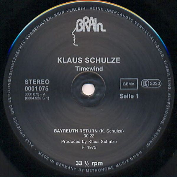 Klaus Schulze : Timewind (LP, Album, RE, Gat)