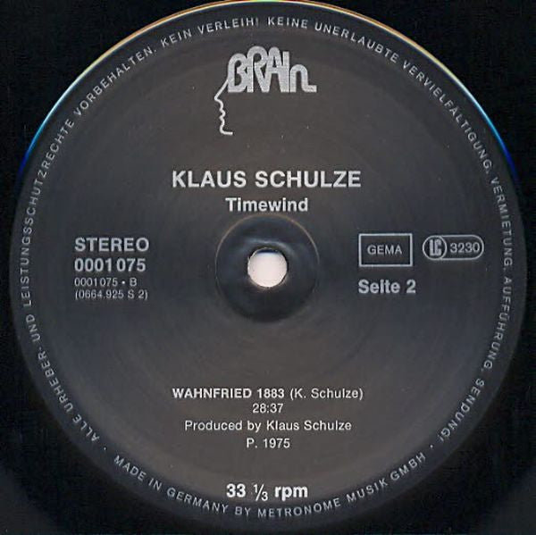 Klaus Schulze : Timewind (LP, Album, RE, Gat)