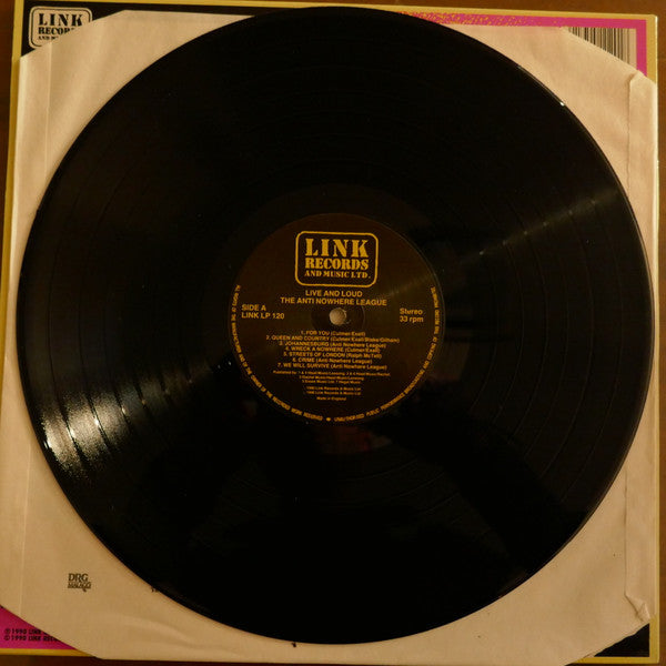 Anti-Nowhere League : Live And Loud!! (LP, Album)