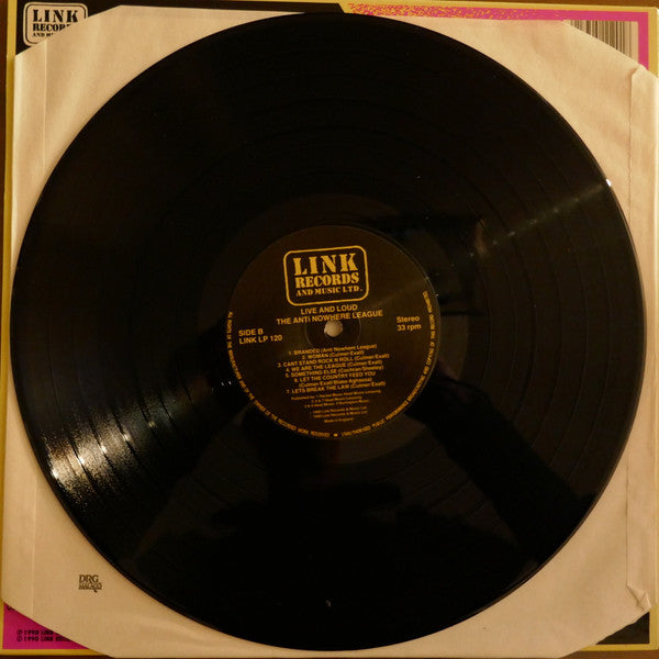 Anti-Nowhere League : Live And Loud!! (LP, Album)