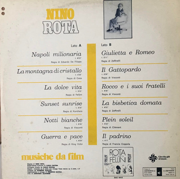 Nino Rota : Musiche Da Film (LP, Album)