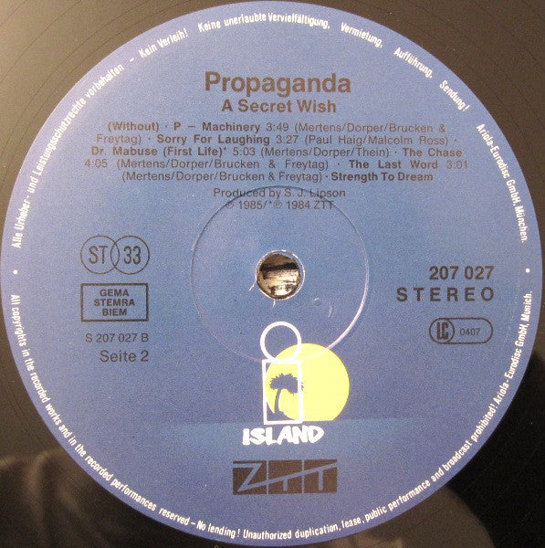 Propaganda : A Secret Wish (LP, Album)