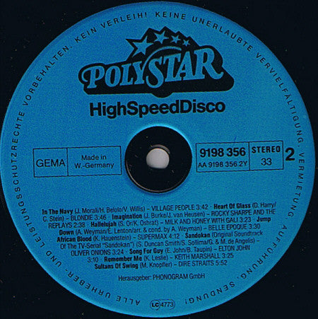 Various : High Speed Disco (LP, Comp)