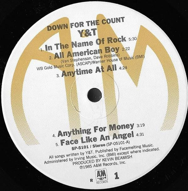 Y & T : Down For The Count (LP, Album, RCA)