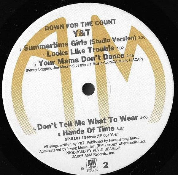 Y & T : Down For The Count (LP, Album, RCA)