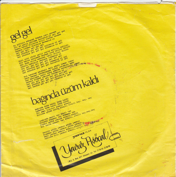 Cem Karaca & Moğollar : Gel Gel / Üzüm Kaldı (7", Single)
