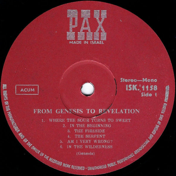 Genesis : From Genesis To Revelation (LP, Album, RE)