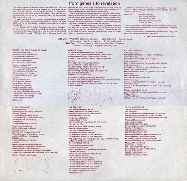 Genesis : From Genesis To Revelation (LP, Album, RE)