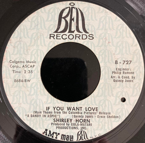 Shirley Horn : If You Want Love (7", Single)