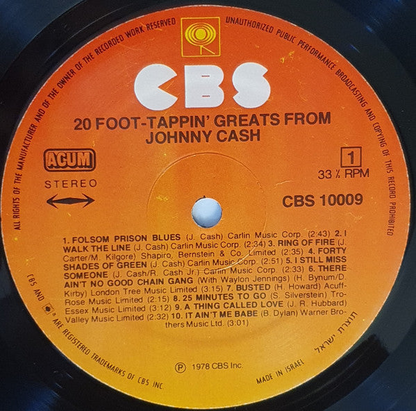 Johnny Cash : Itchy Feet - 20 Foot-Tappin' Greats (LP, Comp)