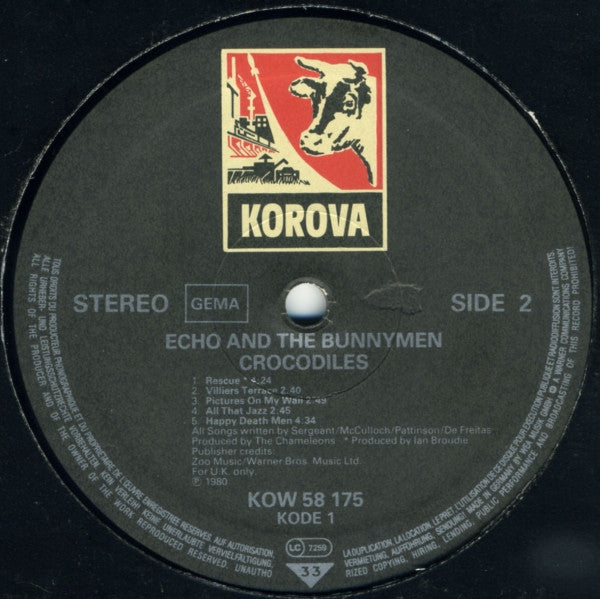 Echo And The Bunnymen* : Crocodiles (LP, Album, RE, GEM)