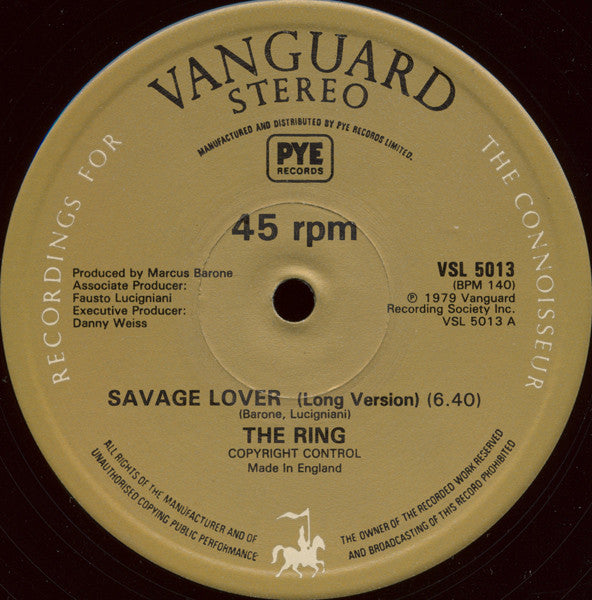 The Ring : Savage Lover (12", Single)