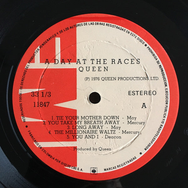 Queen : A Day At The Races (LP, Album, Gat)
