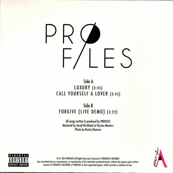 Pr0files : Luxury / Call Yourself A Lover / Forgive (Live Demo) (7", Single)