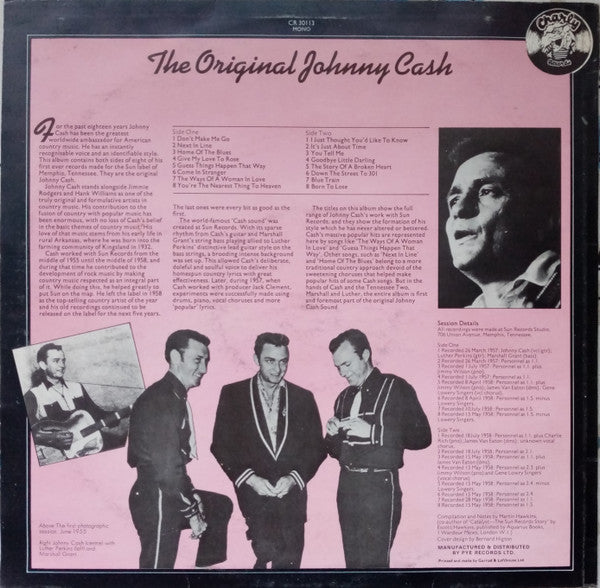 Johnny Cash : The Original Johnny Cash (LP, Comp, Mono, RE)