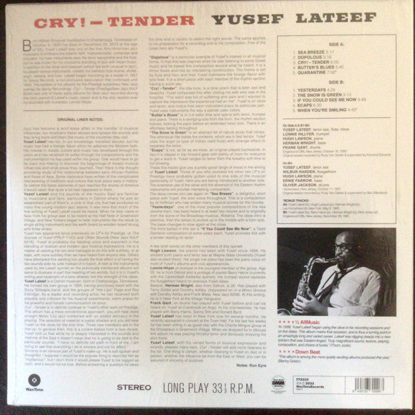 Yusef Lateef : Cry! Tender (LP, Album, Ltd, RE, Aud)