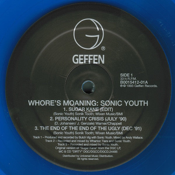 Sonic Youth : Whores Moaning / Oz '93 Tour Edition (12", EP, RSD, Ltd, RE, Blu)