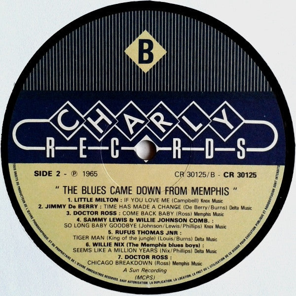 Various : The Blues Came Down From Memphis (LP, Comp, Mono, RE)