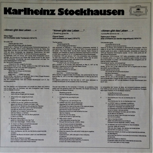 Stockhausen* : »Atmen Gibt Das Leben ...« (LP)