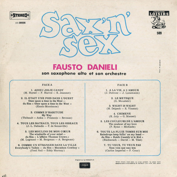 Fausto Danieli Son Alto Sax Et Son Orchestre* : Sax 'n' Sex (LP, Album)