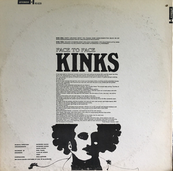 The Kinks : Face To Face (LP, Album, Pit)