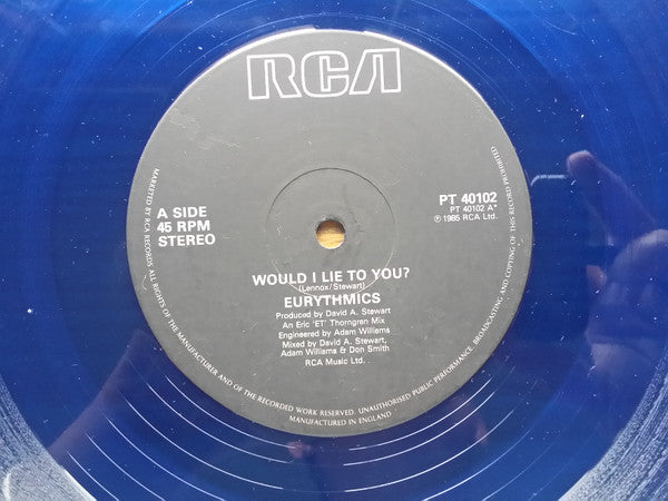 Eurythmics : Would I Lie To You? (12", Single, Blu)