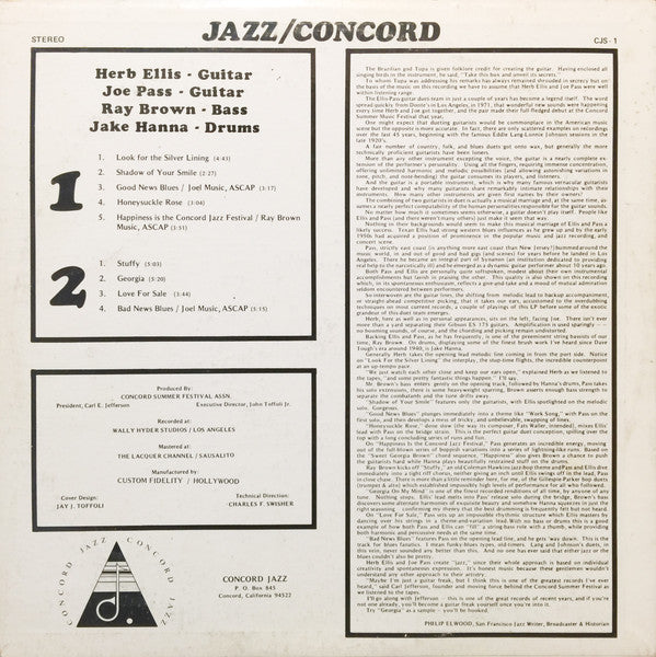 Herb Ellis, Joe Pass, Ray Brown, Jake Hanna : Jazz/Concord (LP, Album)