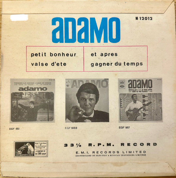 Adamo : Petit Bonheur + 3 (7", EP)