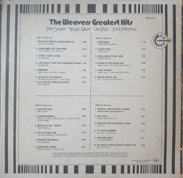 The Weavers : Greatest Hits (2xLP, Comp)