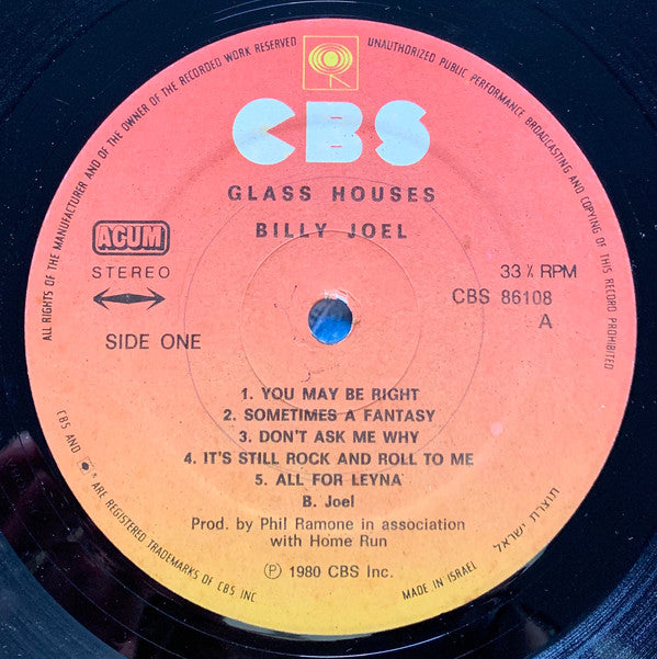 Billy Joel : Glass Houses (LP, Album)