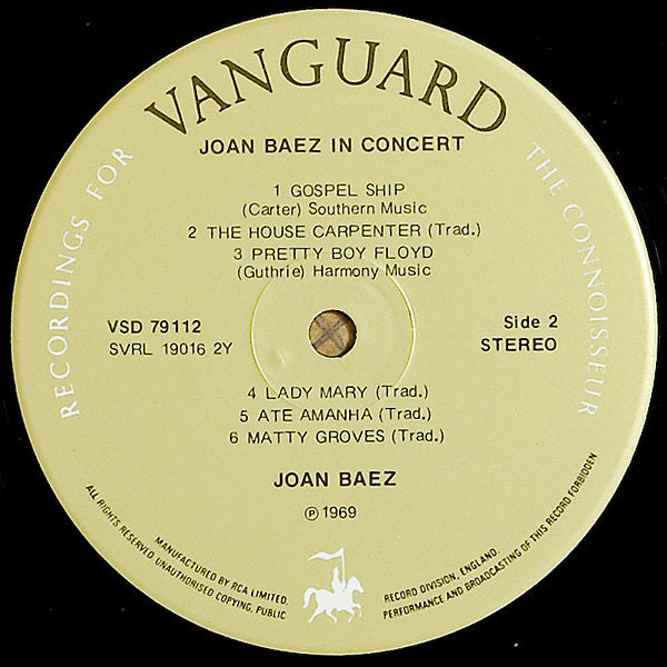 Joan Baez : In Concert (LP, Album, RE)