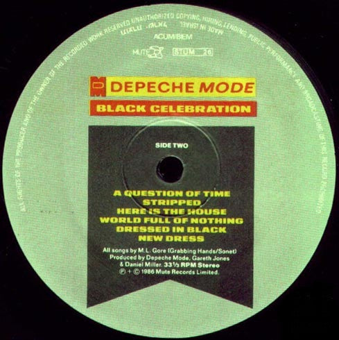 Depeche Mode : Black Celebration (LP, Album)