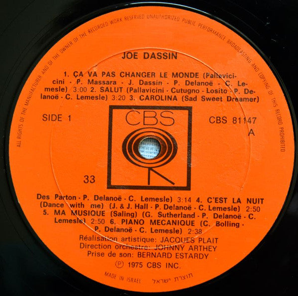 Joe Dassin : Joe Dassin (LP, Album)