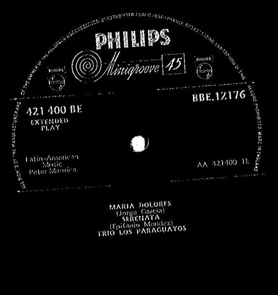 Trio Los Paraguayos : Maria Dolores / Serenata / Malagueña / Pajaro Campana (7", EP, Min)