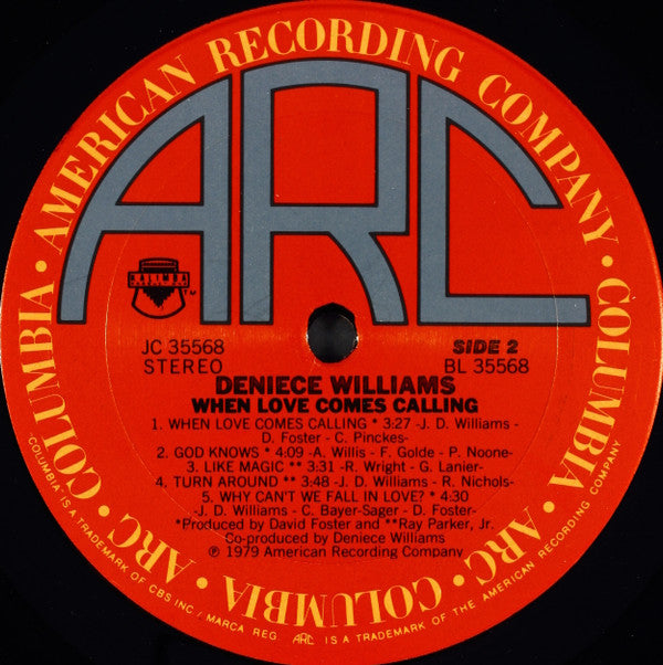 Deniece Williams : When Love Comes Calling (LP, Album, Pit)