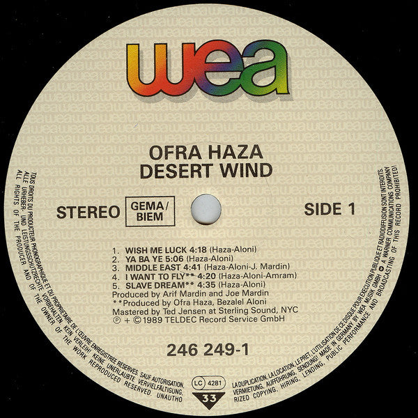 Ofra Haza : Desert Wind (LP, Album)