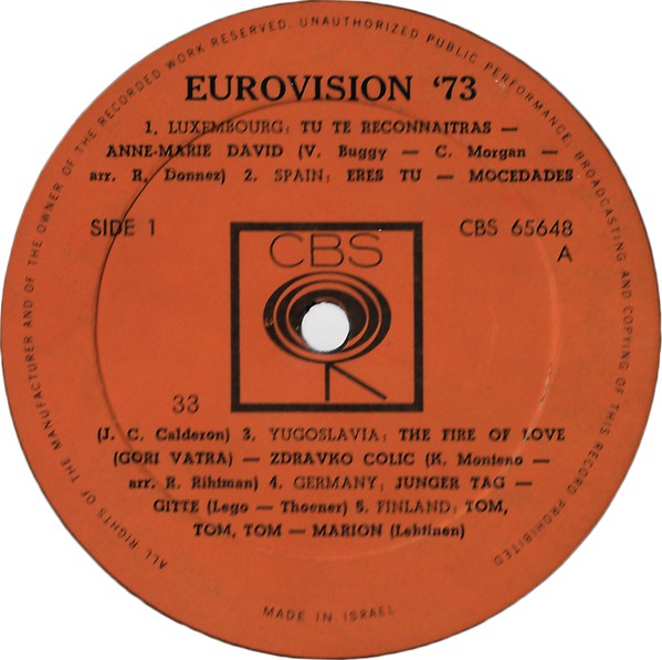 Various : Eurovision 73 (LP, Comp)