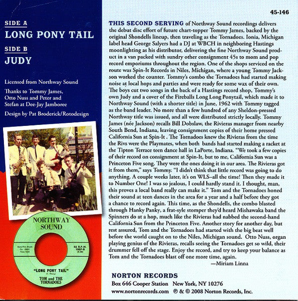Tom And The Tornadoes : The Northway Sound Records Story Vol.Two (7", RE)
